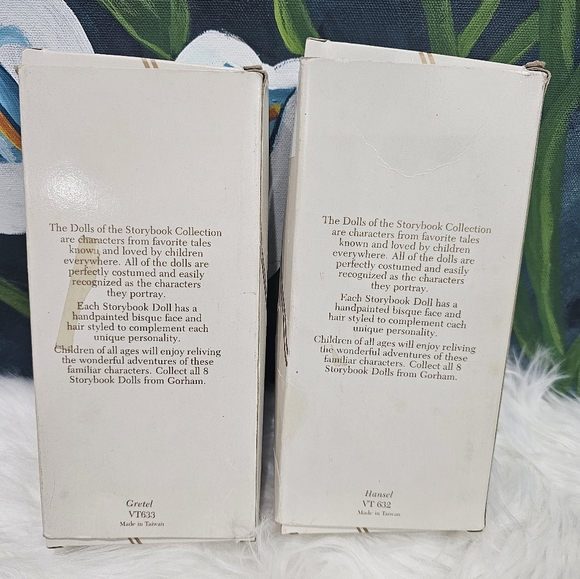 Vintage Porcelain Hansel And Gretel Gorham Storybook Dolls In Original Boxes - Picture 2 of 8